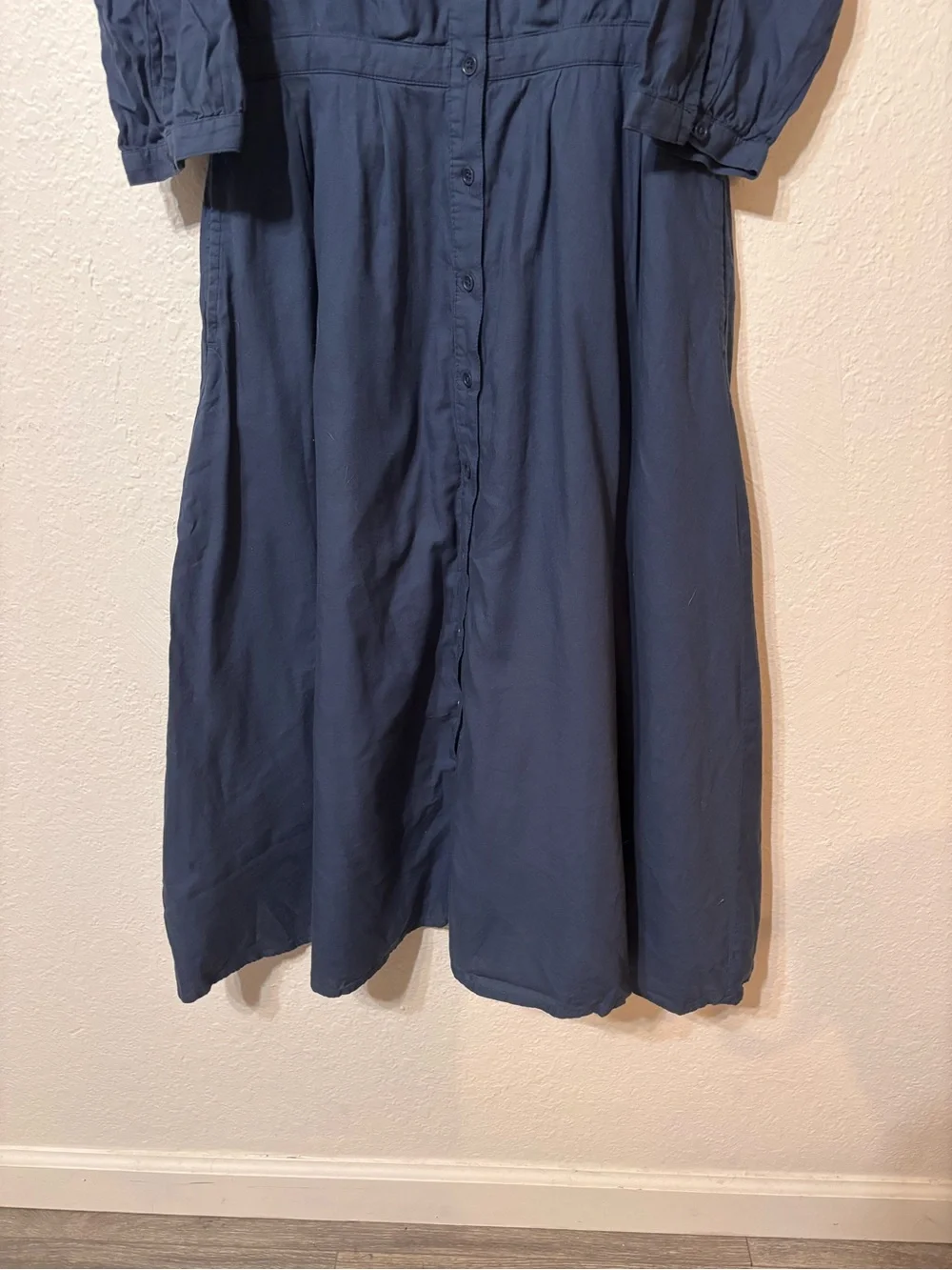 Pact Organic Cotton Button Front Midi Dress Medium - Picture 5 of 6